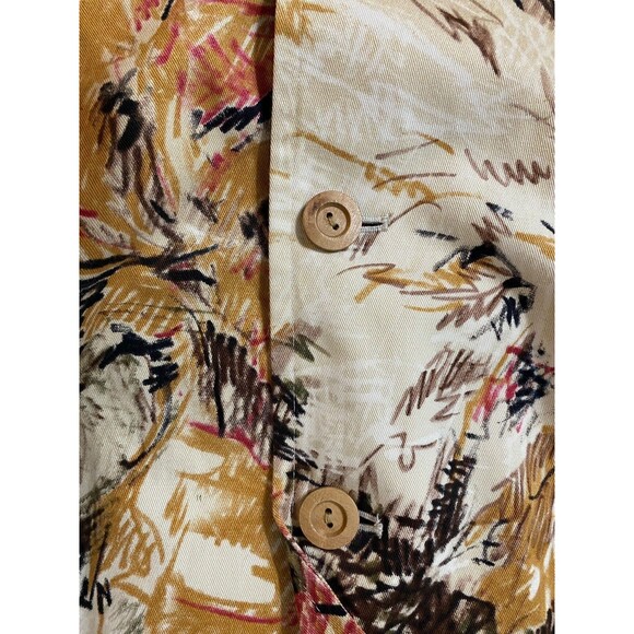 Vintage Coldwater Creek Womens Button Up Blazer Art Print 90's Size XL V Neck - Picture 5 of 11